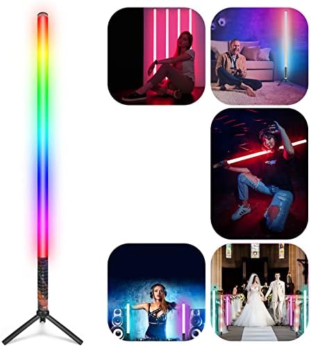 LUXCEO 2 бр RGB Ламповая Светлинен панел със светлинна стойка, led пръчка за запис на Видео с захранването от батерията, за диджейского