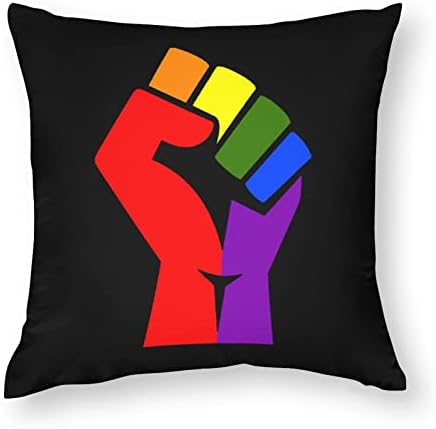 ЛГБТ Pride Юмрук Хвърли Калъфки за възглавници с Цип Квадратна Калъфка за Възглавница Протектор за Легла и Разтегателен Хол