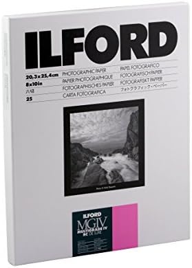 Ilford Multigrade IV RC Deluxe С полимерно покритие VC Променлива на контраста черно - бяла Които хартия, 8x10 инча, 25 Листа гланцирана
