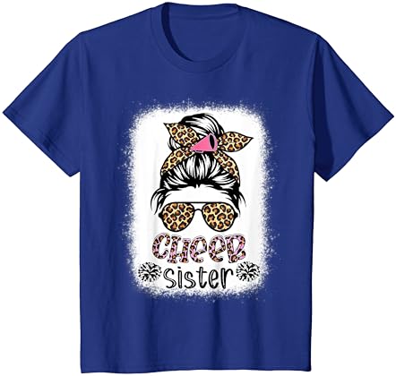 Подбадривающая Сестра Леопард Мръсна Кок Чирлидерши Бяла Тениска