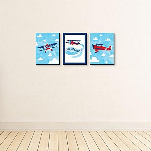 Голяма точка за щастие по време на полет - Самолет - Ретро самолет За малки момчета, Стенни рисунки в детската и декорация за детска