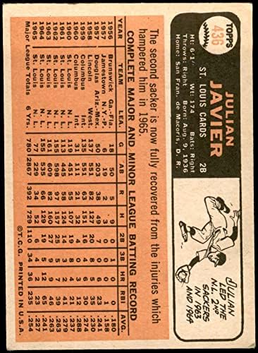 1966 Topps 436 Юлиан Хавиер Сейнт Луис Кардиналс (Бейзболна картичка) VG+ Кардиналс