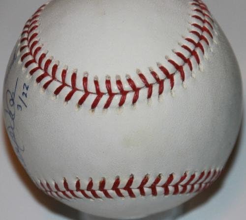 Подписан от Мейджър лийг бейзбол Фил Риццуто Предава Факела на Дереку Джетеру Бейзбол /22 Щайнер Автографированные Бейзболни топки