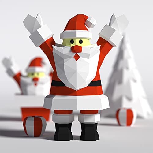 WLL-DP Ликуващ Вид на Дядо Коледа 3D Книжен Модел на Хартиен Трофей САМ Оригами Пъзел Творческа Декорация на Дома, Хартиена Скулптура