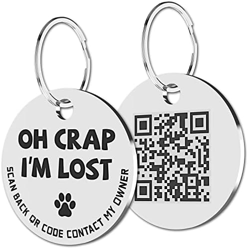 MYLUCKYTAG QR-код от неръждаема стомана, идентификационни етикети за домашни любимци, Етикети за кучета - Онлайн профил на домашни