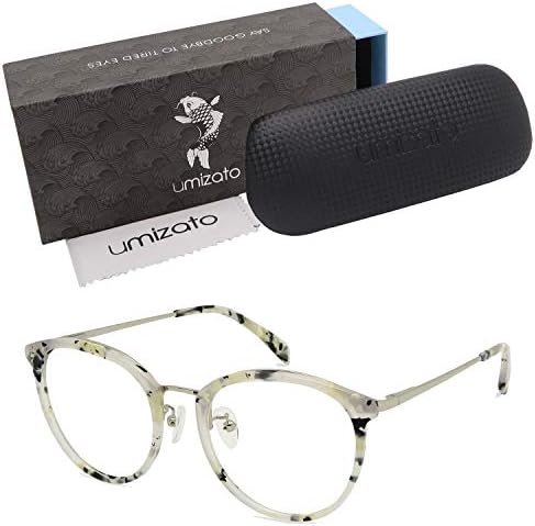 Очила Umizato Blue Light в кръгла рамка - Леки и Удобни очила с защита от синя светлина за жените и мъжете, прозрачни лещи, за да