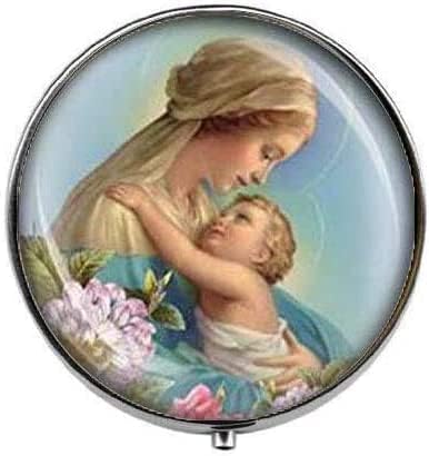 Нашата Благословената Мария Дева Мария и Детето Исус Католически - Кутия За Хапчета с Артистична снимка - Очарователната малка кутийка