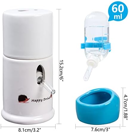 Бутилка за вода за Хамстери VCZONE с Керамични стойка и Купа, Държач за бутилки за вода, за малки животни, като Хамстери, Мишки,