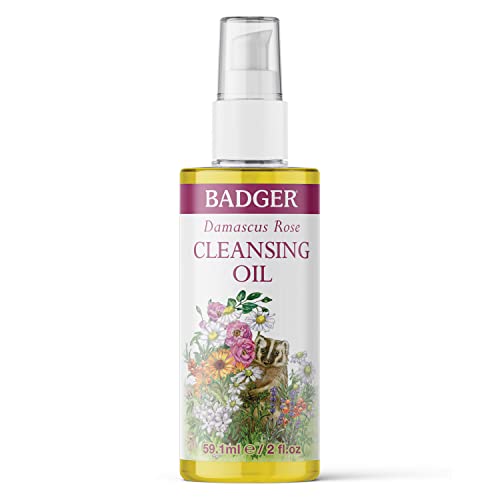 Badger - Почистващо Масло за лице, Дамасская Роза, Сертифицирано Органично Почистващо Масло За Лице, Масло за измиване на лицето,