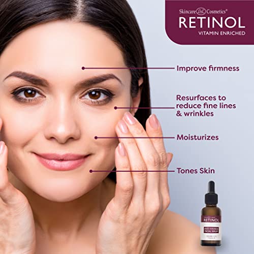 Серум за лице против бръчки с ретинол – Концентрат на витамин А, Подобрява еластичността и тонуса на кожата и намалява появата на