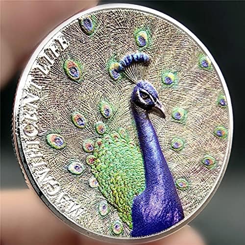 От Паун Монета Възпоменателна Монета Паун Дисплей Богата Цветна Монета Криптовалюта Реплика Любителски Артикули За Декорация На