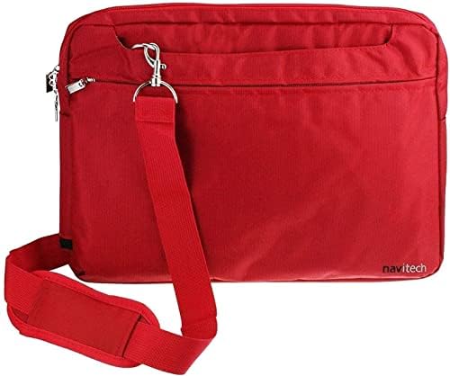 Водоустойчива чанта Navitech Red Sleek - Съвместима с преносим DVD плейър COOAU 12,5