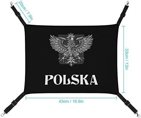 Флаг на Полша с Полски Орел Хамак за Домашни Любимци Удобна Регулируема Подвесная Легло за Малки Животни, Кучета, Котки, Хамстер