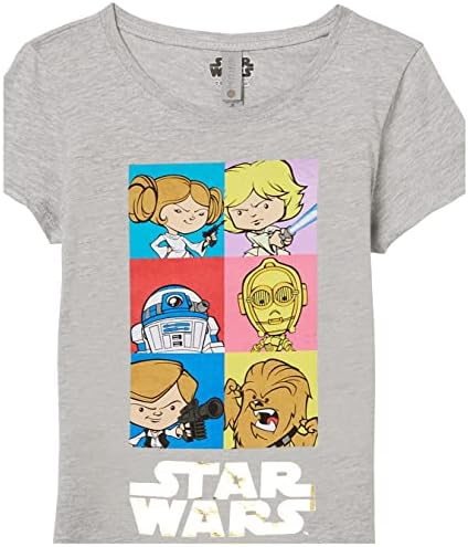 Тениска с изображение на Големия класически характер за момичетата от Междузвездни ВОЙНИ - Люк, Лея, R2d2