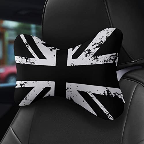 Бяла и Черна Автомобилната въздушна Възглавница за врата с Британския Флаг, 2 бр, Дишаща Възглавница За главата с останалите, Универсална