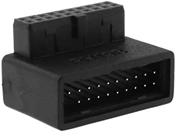 DGZZI USB 3.0 90-Градусов Адаптер Черен USB 3.0 19Pin/20Pin от мъжа към жената L Завийте Адаптера под прав ъгъл към дънната платка