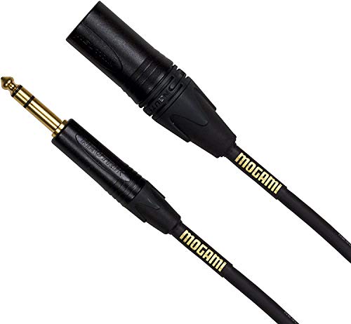 Mogami Gold TRS-XLRM Балансиран TRS кабел от щепсела до штекеру XLR (Двойка) Кабел аудиоадаптера със Златен контакт 1/4 TRS кабел