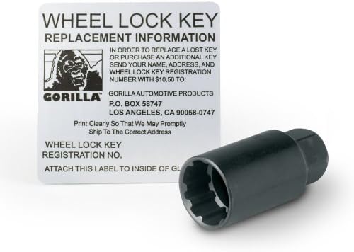 Gorilla Automotive Products 38431XLBC Черно Колесни заключване, комплект от 4-те (Хромированное шаровое седалка с размера на резба