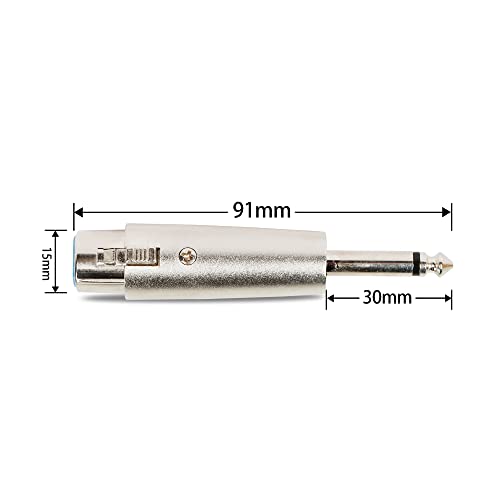 PNGKNYOCN Адаптер XLR-1/4, 6,35 мм TS Plug-XLR-щекер, с Несимметричным аудиоразъемом за микшеров, високоговорители, микрофони и