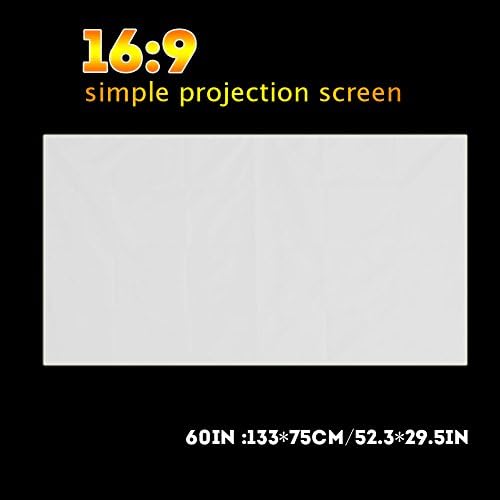 Екран за Проектор,Завеса Проектор Задния Прожекционен Екран 60-120 Инча Лаптоп-Сгъваем Бял Проектор Завеса на Екрана 16: 9 Кино