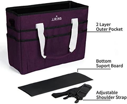 Чанта-органайзер за бродерия JJRING, Голяма Чанта за съхранение на предмети на изкуството с Много джобове, Тъмно-Лилава на Шевни