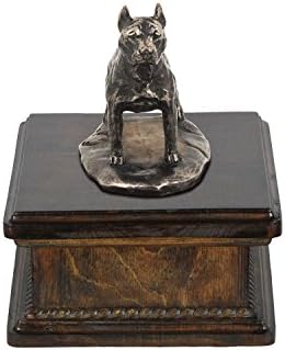 Американски стафордшир териер (Стриженный), военен Мемориал, урна за Кучешки праха, със Статуя на Куче, Изключителен, ArtDog