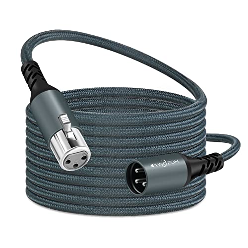 Twozoh Професионални XLR кабел 3,3 Фута, Сплетен Балансиран 3-пинов XLR-Щекер към XLR-Штекеру HiFi Аудио Микрофон Кабел