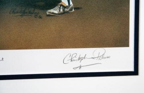 Литография с автограф от Мики Мэнтла в рамката на Художника Кристофър Палузо йорк Янкис PSA/MLB Art с ДНК-Автограф