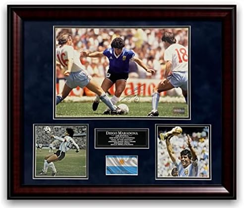 Диего Марадона Подписа снимка с автограф, оформена по поръчка под формата на икони с размер 20x24 инча - Футболни снимки с автографи