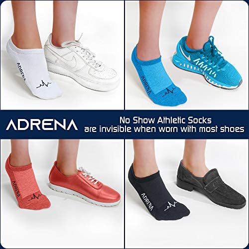 Спортни чорапи ADRENA No Show | Мъжки Дамски Чорапи С Подплата | Подарък кутия от 7 Опаковки