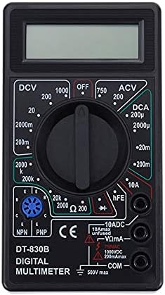 SJYDQ LCD Дигитален Мултицет AC DC 750 НА 1000 НА Цифрова Мини-Мултицет Сонда за Волтметър Амперметър Ти Тестер Метър (Цвят: черен)
