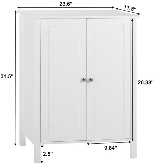 Шкаф за баня с двойни врати, 3 слой Хромирана дръжка, лесен за инсталиране, Бяла Вертикален шкаф за съхранение (Цвят: A, размер: